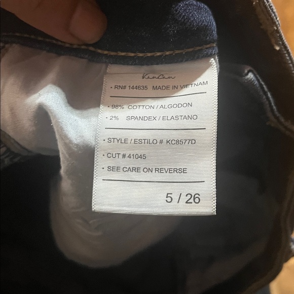 Kan Can Women's High Rise Button Fly Skinny Jeans size 5/26 - Picture 4 of 5